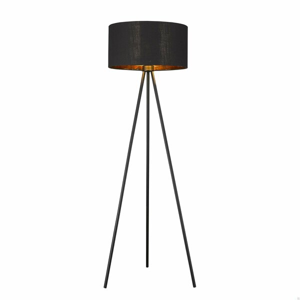 Homeroots 57.5 x 21.75 x 21.75 in. Morenci 1-Light Matte Black Floor Lamp 397942